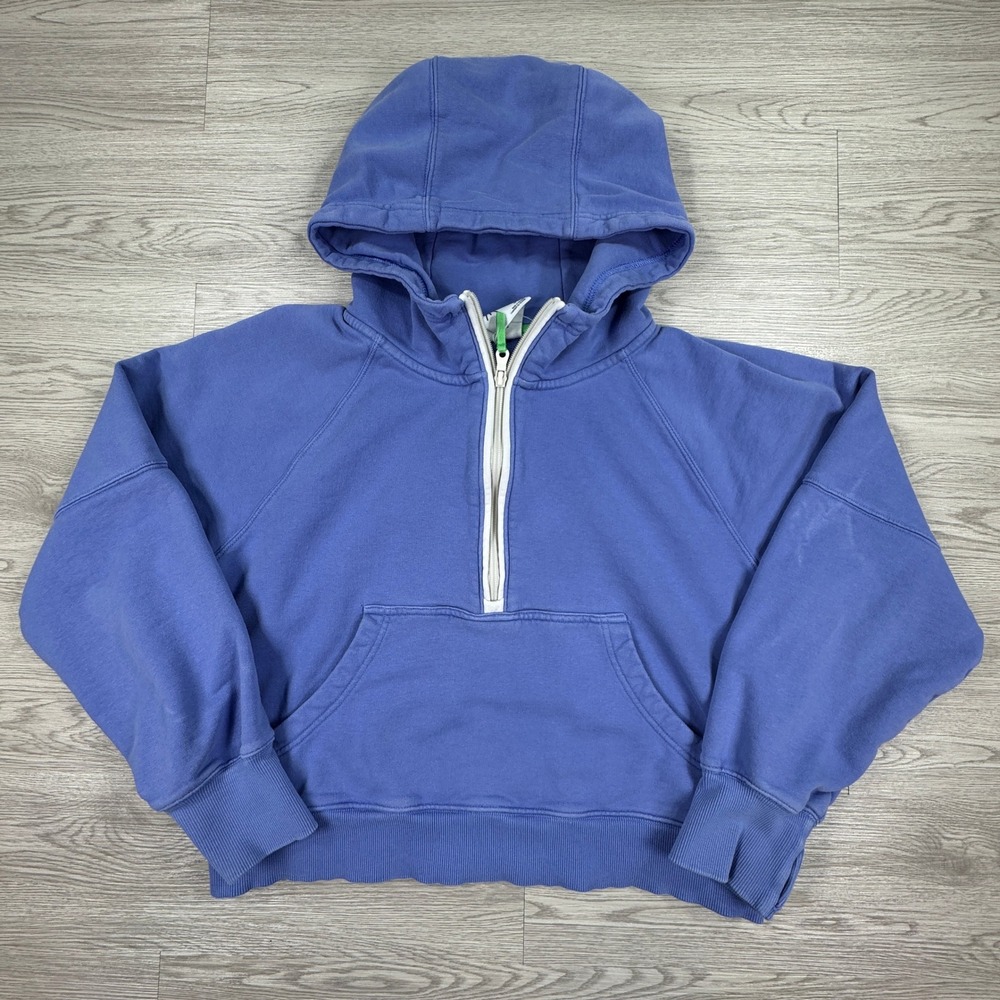 OFFLINE by Aerie Womens Hoodie‎ Half Zip Sweatshirt Purple Medium Cropped